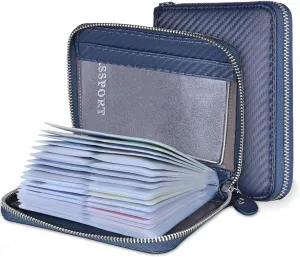 Credit Card Holder Wallet Large Leather Passport Case 42 Card Slots