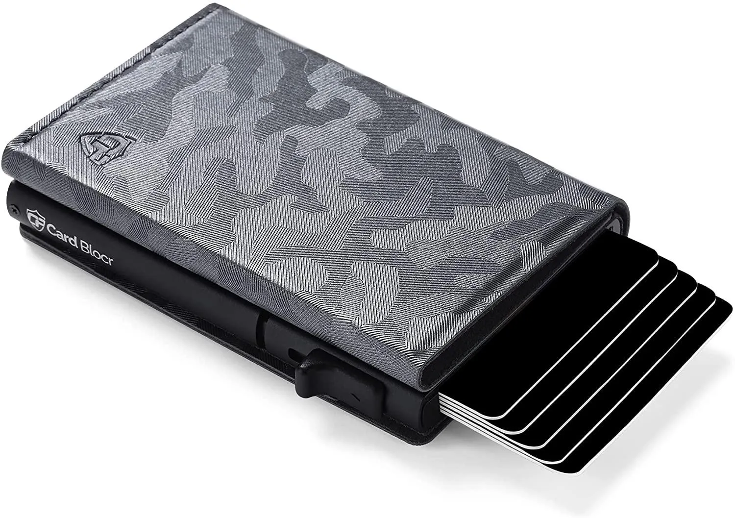 Credit Card Pop Up Wallet RFID Blocking Slim Minimalist Holder (Black Leather)