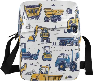 Crossbody Bag Construction Trucks Bulldozers Messenger Bag for Women Men Purse Shoulder Bag Satchel Bag with Adjustable Strap 202b6281