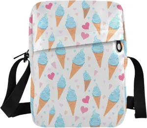 Crossbody Bag Ice Cream Cones Messenger Bag for Women Men Purse Shoulder Bag Satchel Bag with Adjustable Strap 214C1631