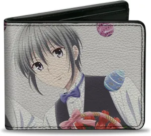 Crunchyroll Wallet, Bifold, Fruits Basket Kyo and Yuki Easter Themed Animage Poster Pose, Vegan Leather