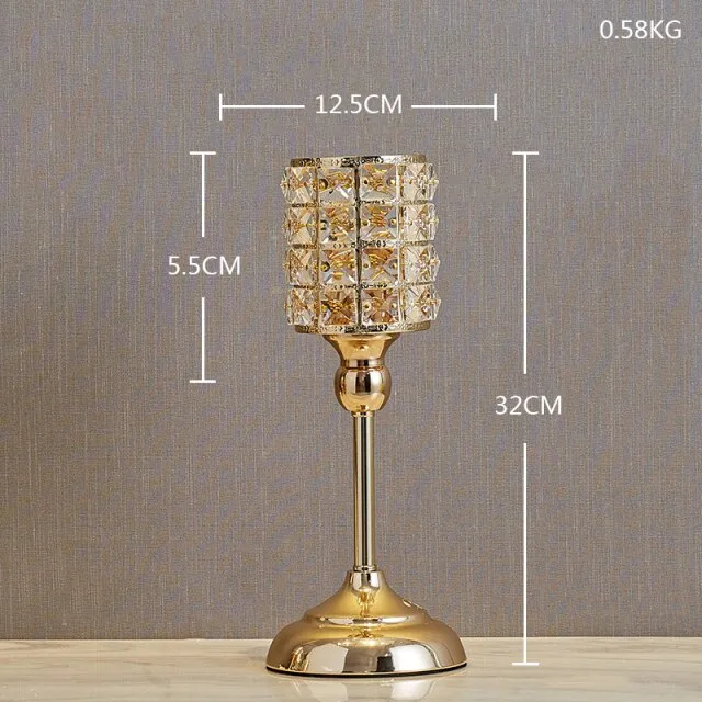Crystal Candle Holders Candle Lantern Gold Candle Holders Wedding Centerpieces Center Table Candlesticks Parties Home Decor