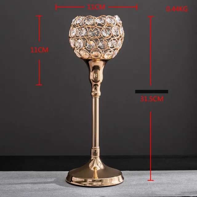 Crystal Candle Holders Candle Lantern Gold Candle Holders Wedding Centerpieces Center Table Candlesticks Parties Home Decor