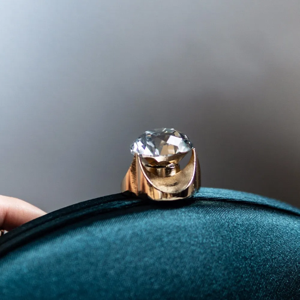 Crystal Flower Oval Shaped Clutch