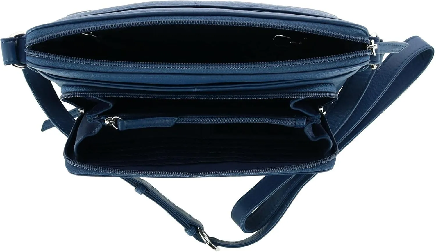 CTM® Women's Leather Shoulder Bag Purse with Side Organizer