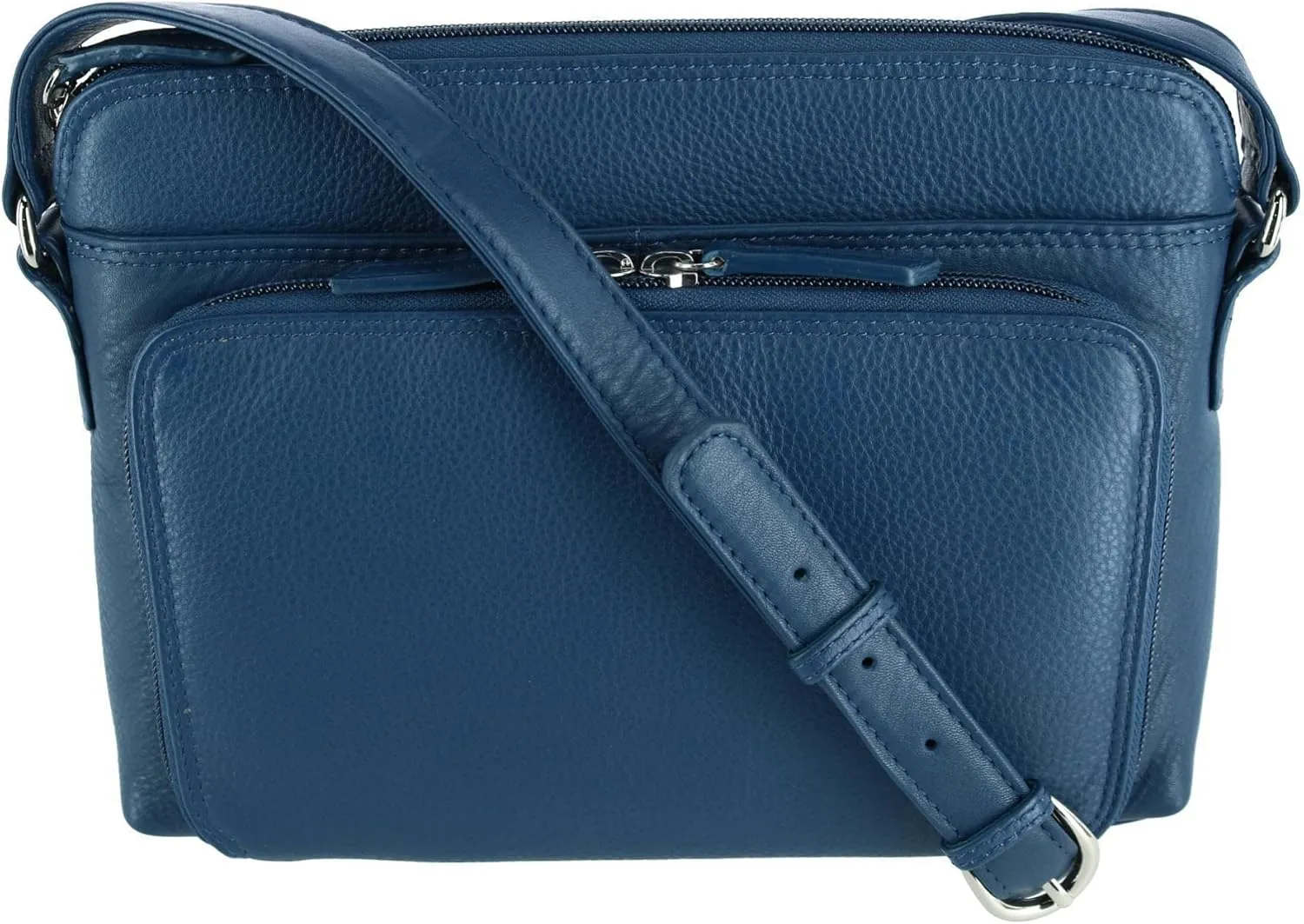 CTM® Women's Leather Shoulder Bag Purse with Side Organizer