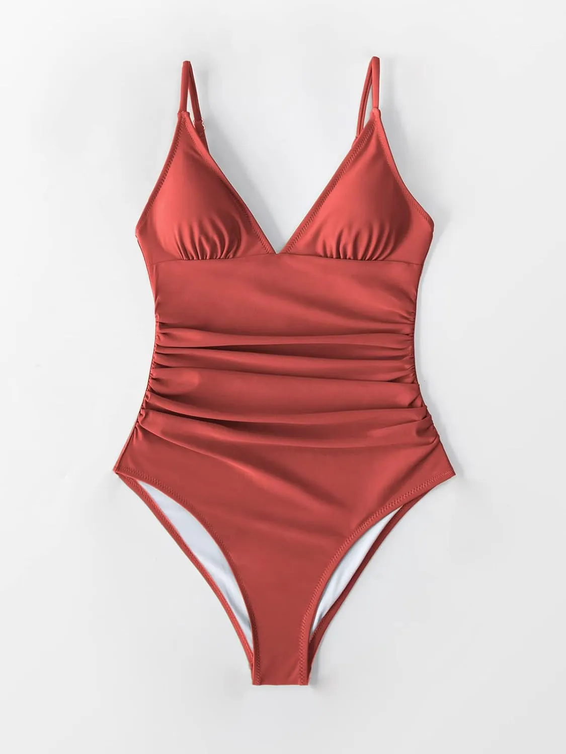 CUPSHE Women's One Piece Swimsuit Tummy Control V Neck Bathing Suits