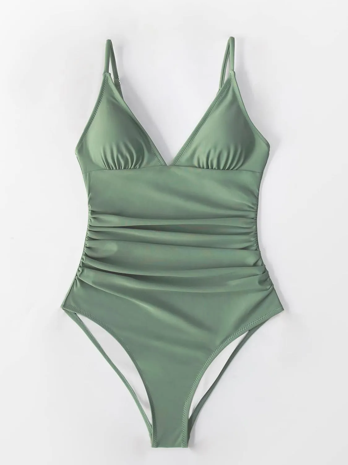 CUPSHE Women's One Piece Swimsuit Tummy Control V Neck Bathing Suits