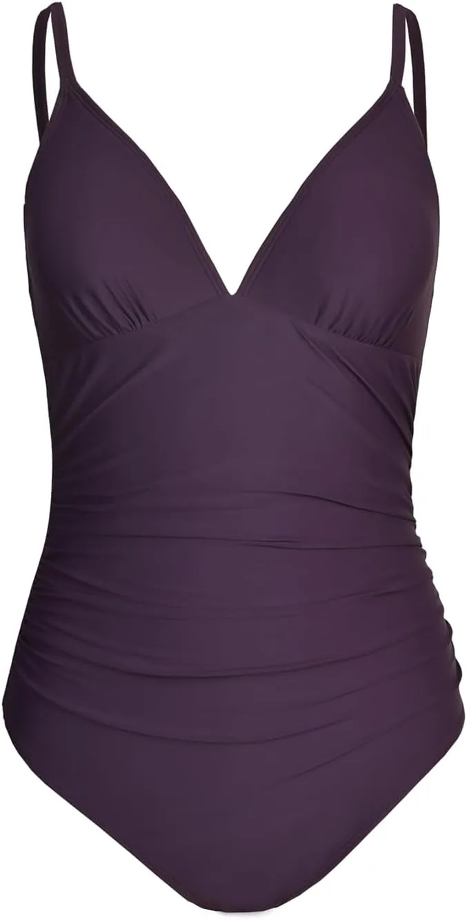 CUPSHE Women's One Piece Swimsuit Tummy Control V Neck Bathing Suits