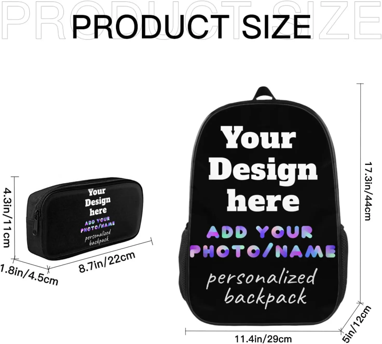 Custom Backpack Personalized Large Capacity Shoulder Bookbag Custom Laptop Bag Customizable Backpack for Kids