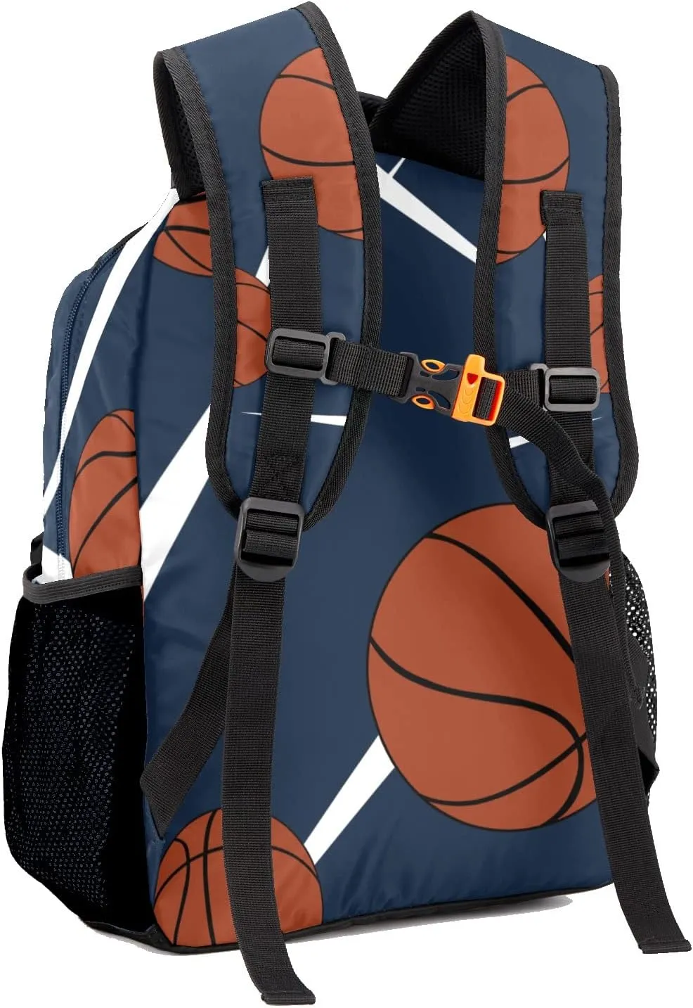 Custom Kid Backpack, Sport Basketball Player Team Navy Personalized School Bookbag with Your Own Name, Customization Casual Bookbags for Student Girls Boys