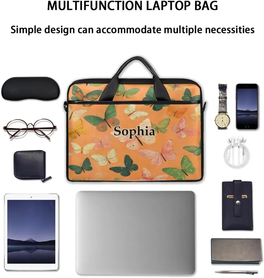 Custom-Laptop-Bag for-Adults Personalized Laptop-Shoulder-Bag with Name Computer-Bag Unicorn Work Bag