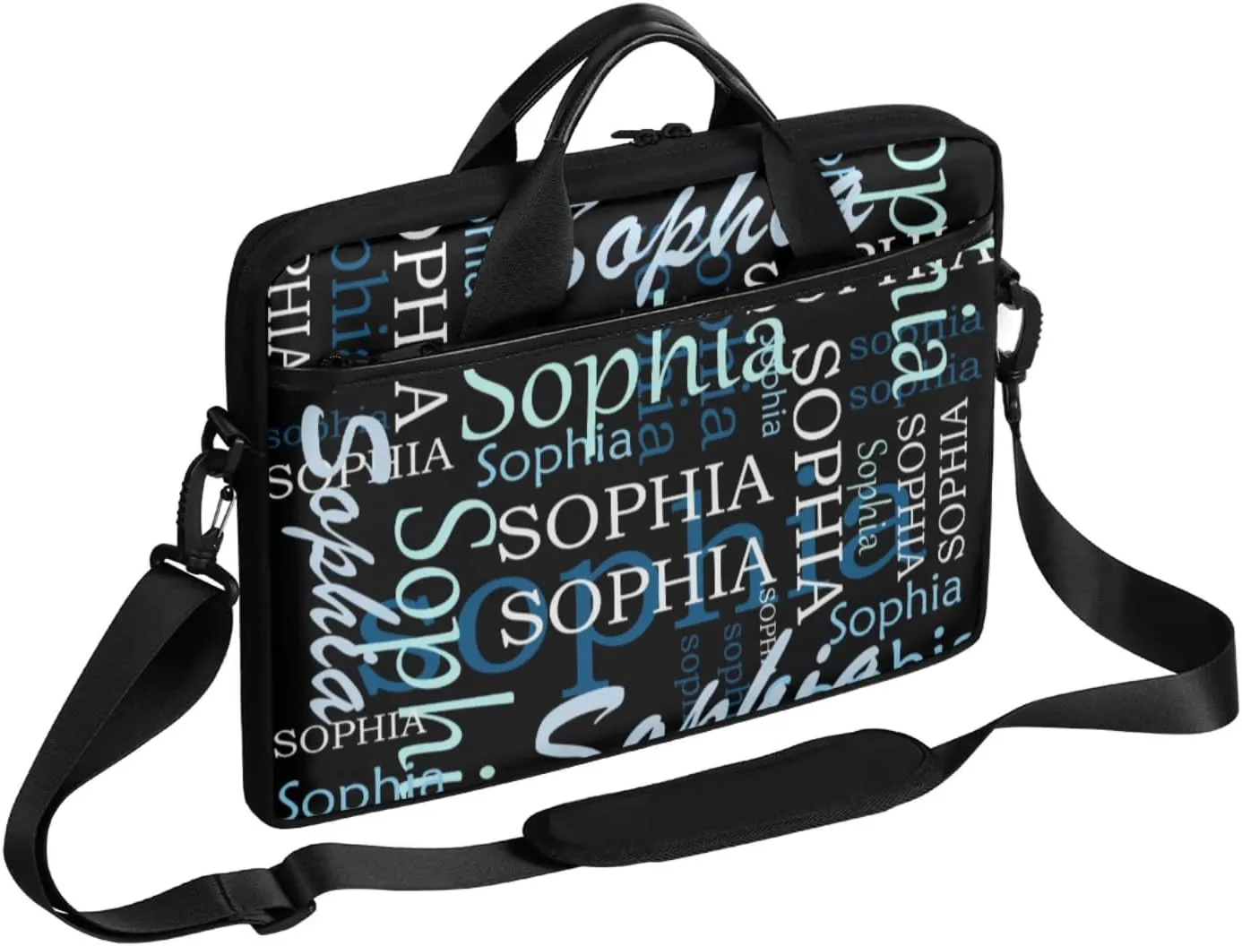 Custom-Laptop-Bag for-Adults Women Men Personalized Laptop-Shoulder-Bag with-Name Computer-Bag Gradient Blue