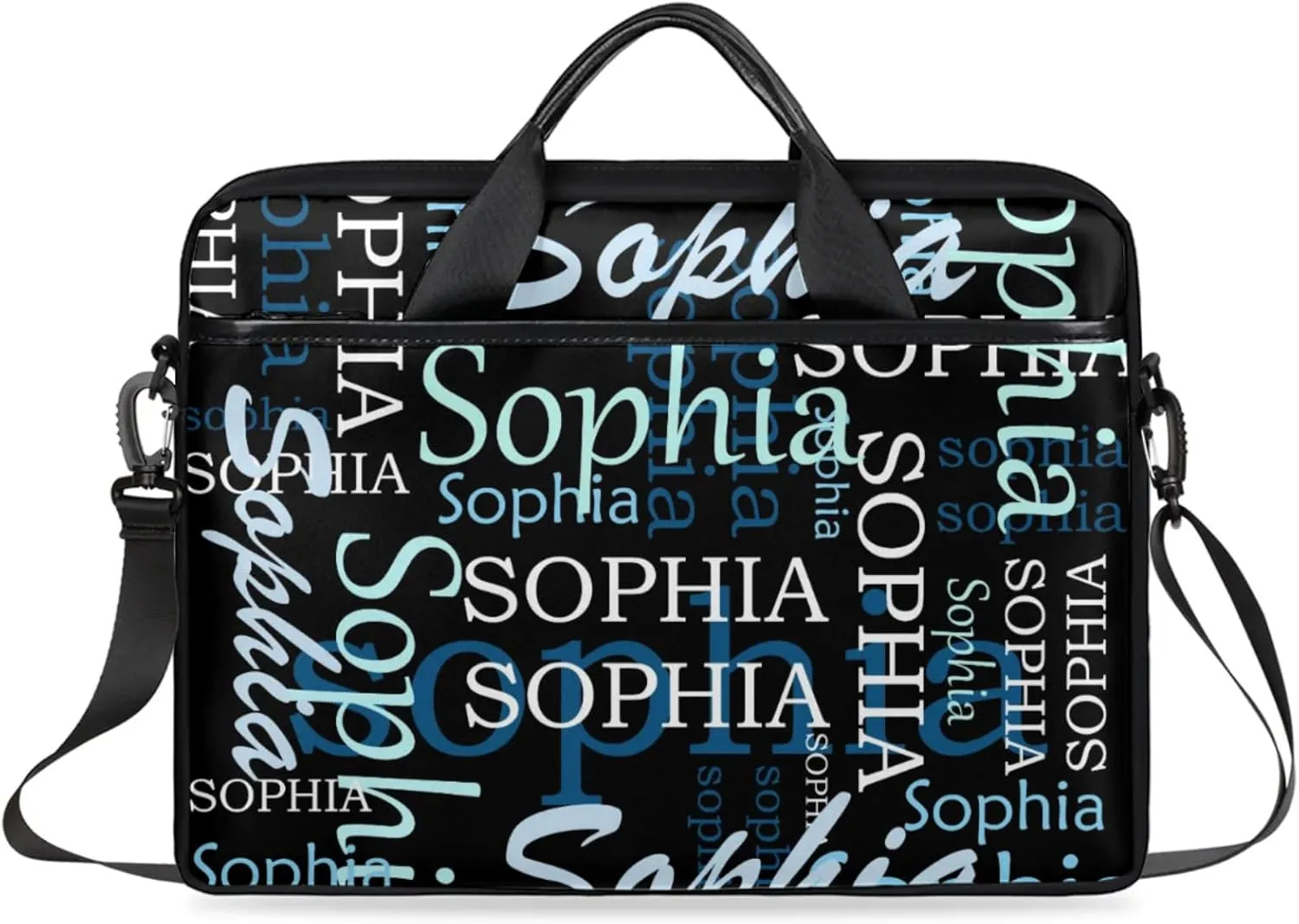 Custom-Laptop-Bag for-Adults Women Men Personalized Laptop-Shoulder-Bag with-Name Computer-Bag Gradient Blue