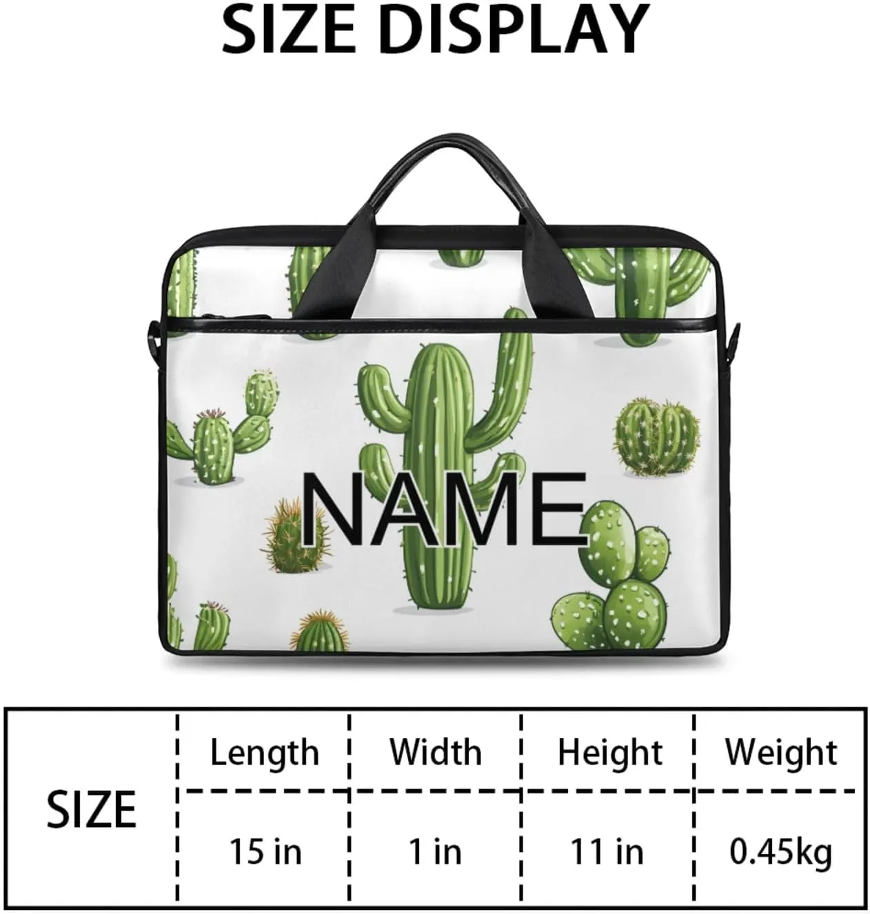 Custom Laptop Bag with Name Personalized 15 Inch Shoulder Computer Bag