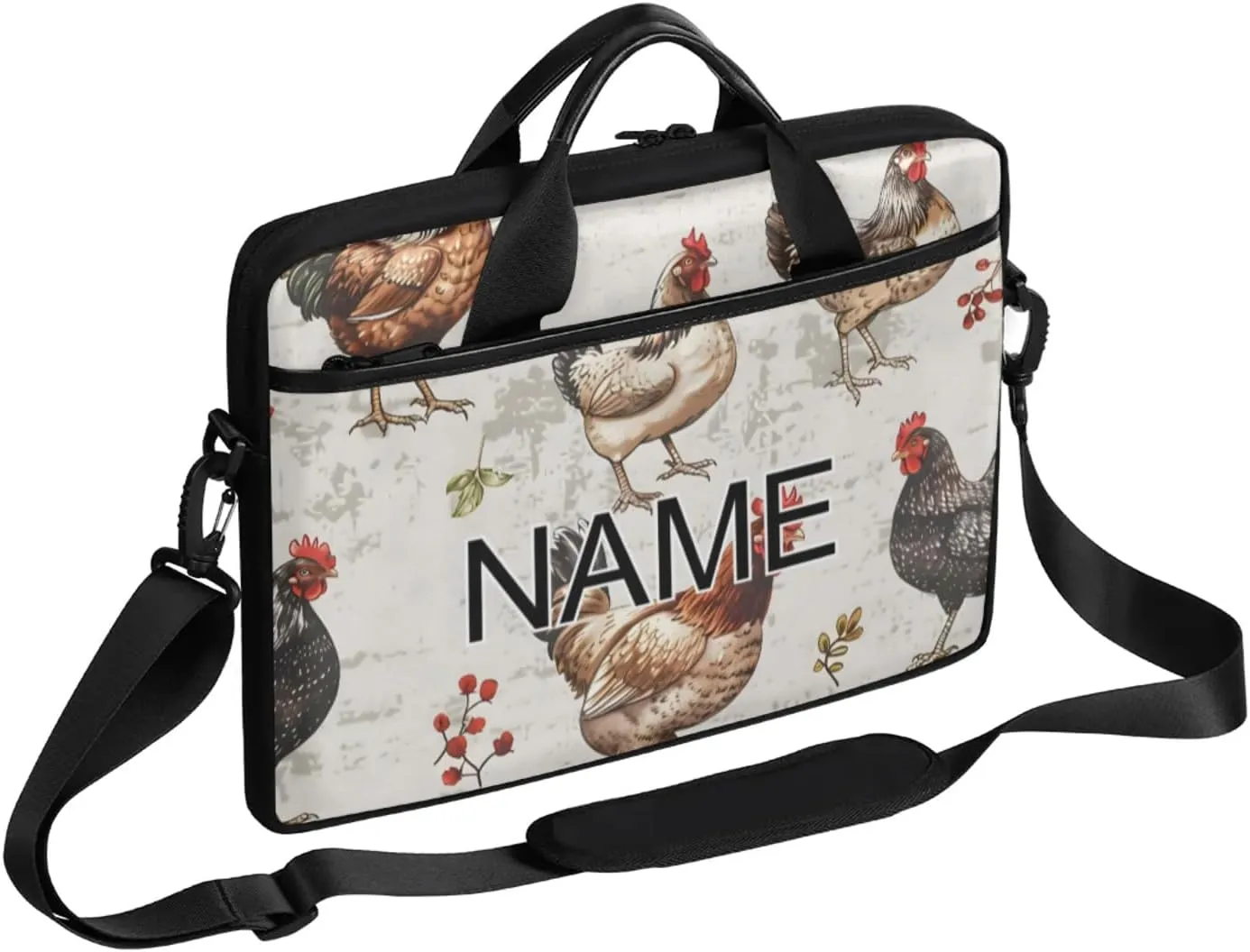 Custom Laptop Bag with Name Personalized 15 Inch Shoulder Computer Bag