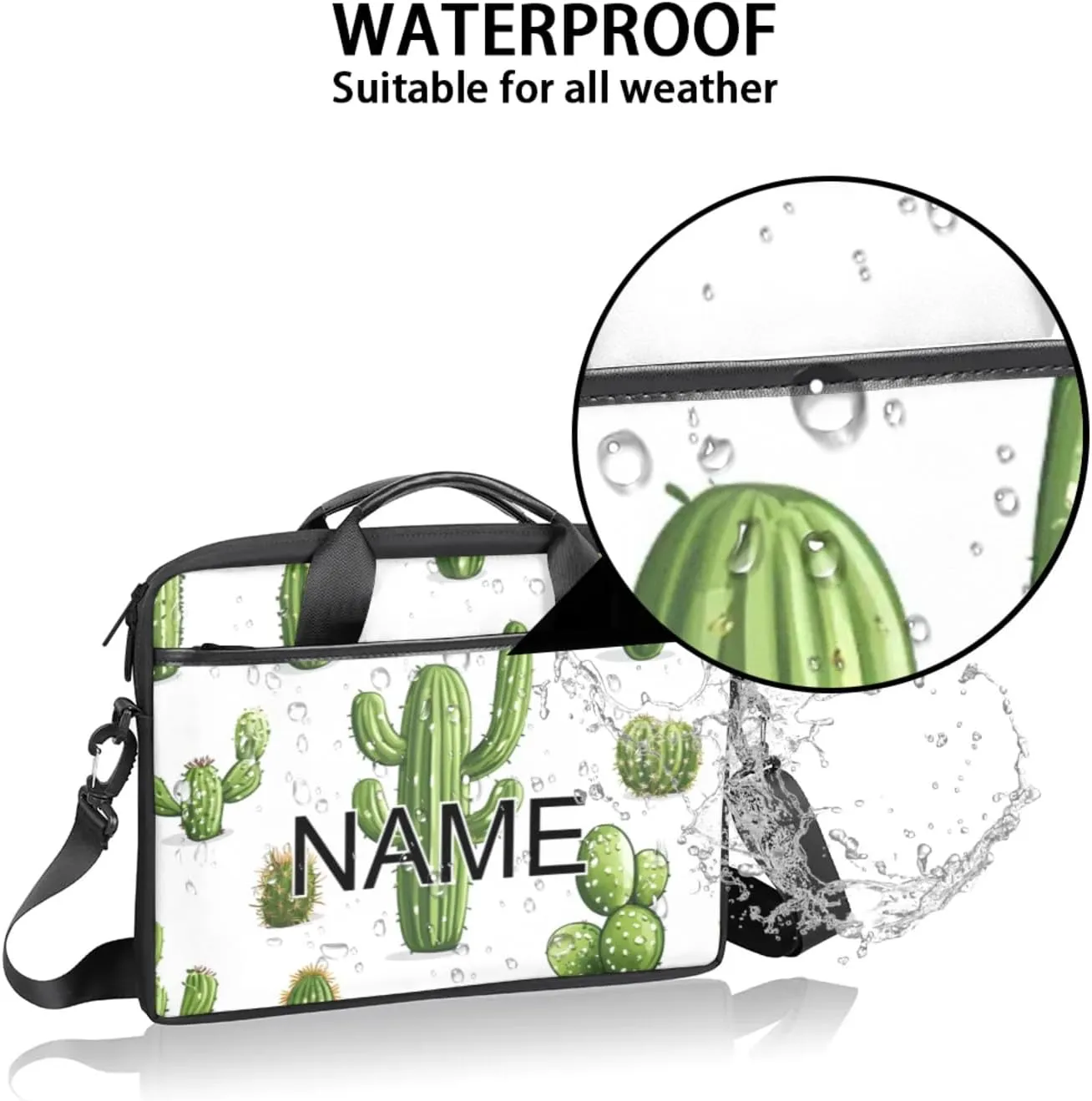 Custom Laptop Bag with Name Personalized 15 Inch Shoulder Computer Bag