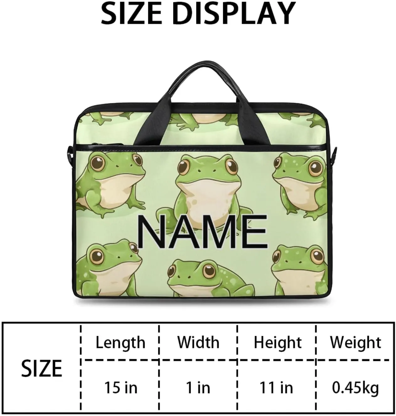 Custom Laptop Bag with Name Personalized 15 Inch Shoulder Computer Bag