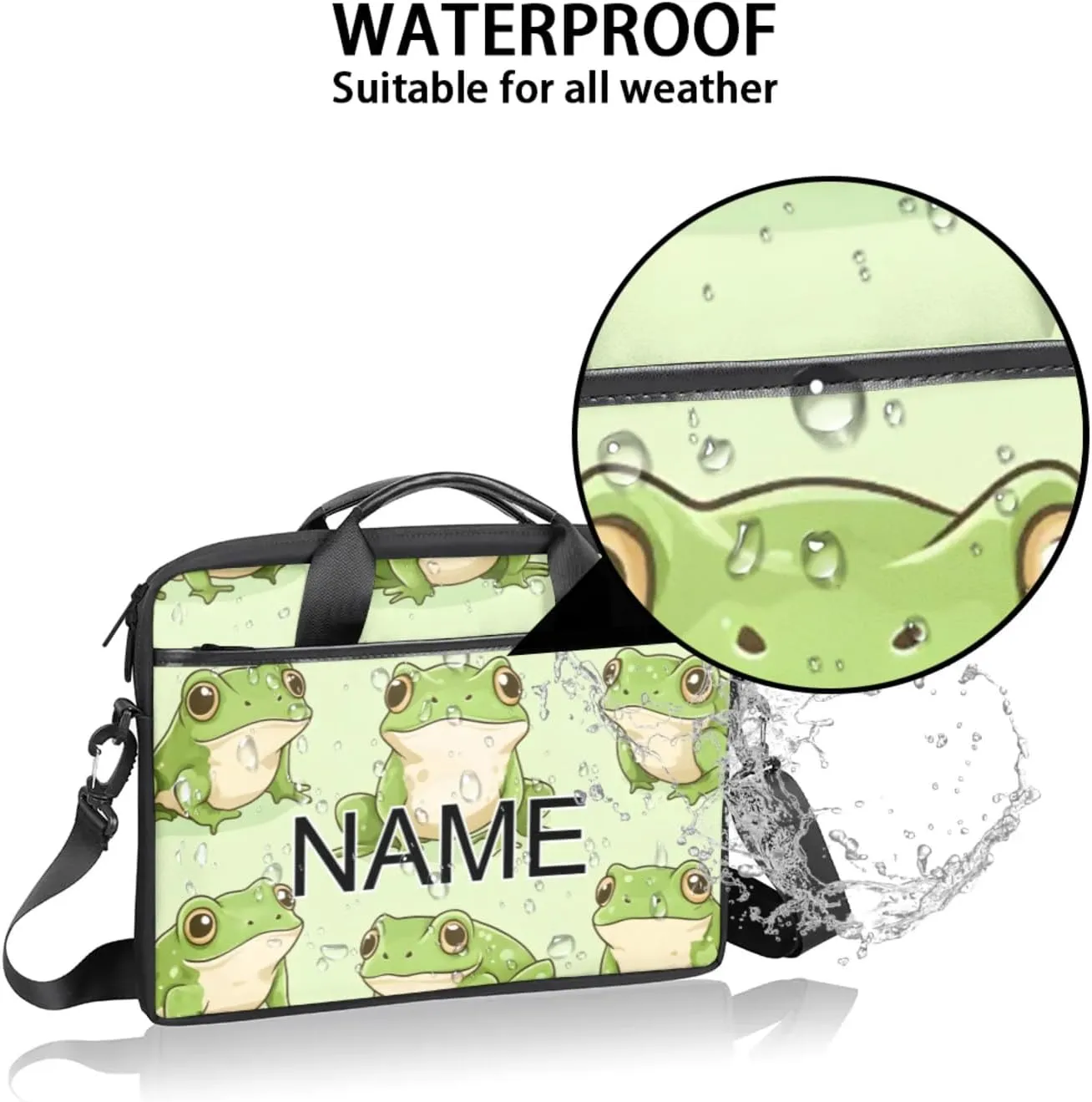 Custom Laptop Bag with Name Personalized 15 Inch Shoulder Computer Bag