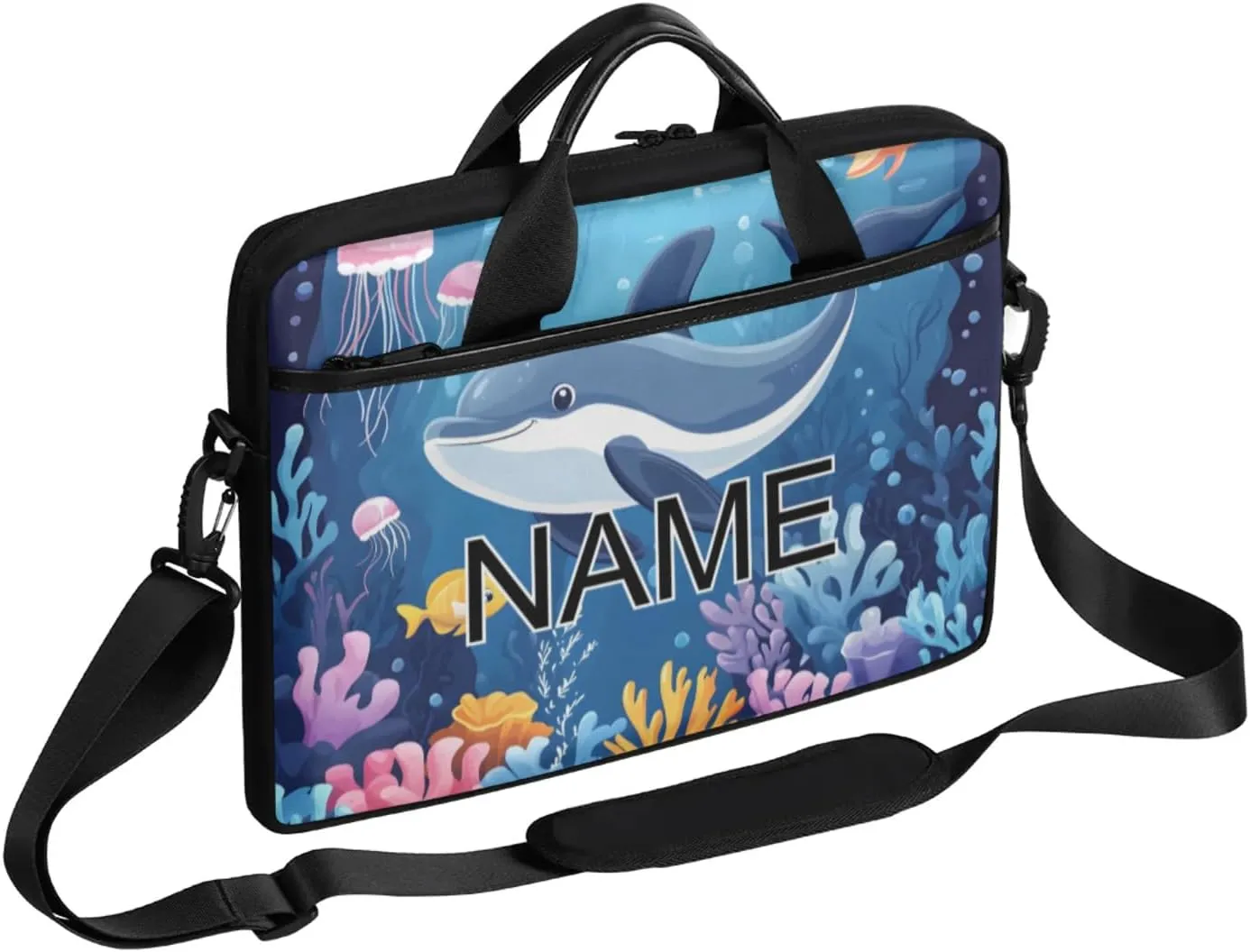 Custom Laptop Bag with Name Personalized 15 Inch Shoulder Computer Bag
