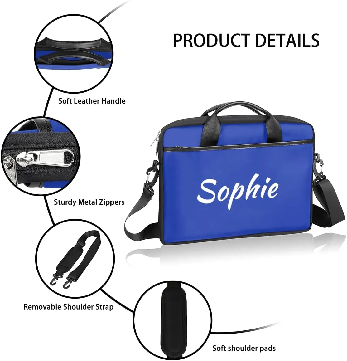 Custom Laptop Bag with Name Personalized Shoulder Bag Lightweight Computer Bag Messenger Bags with Handle