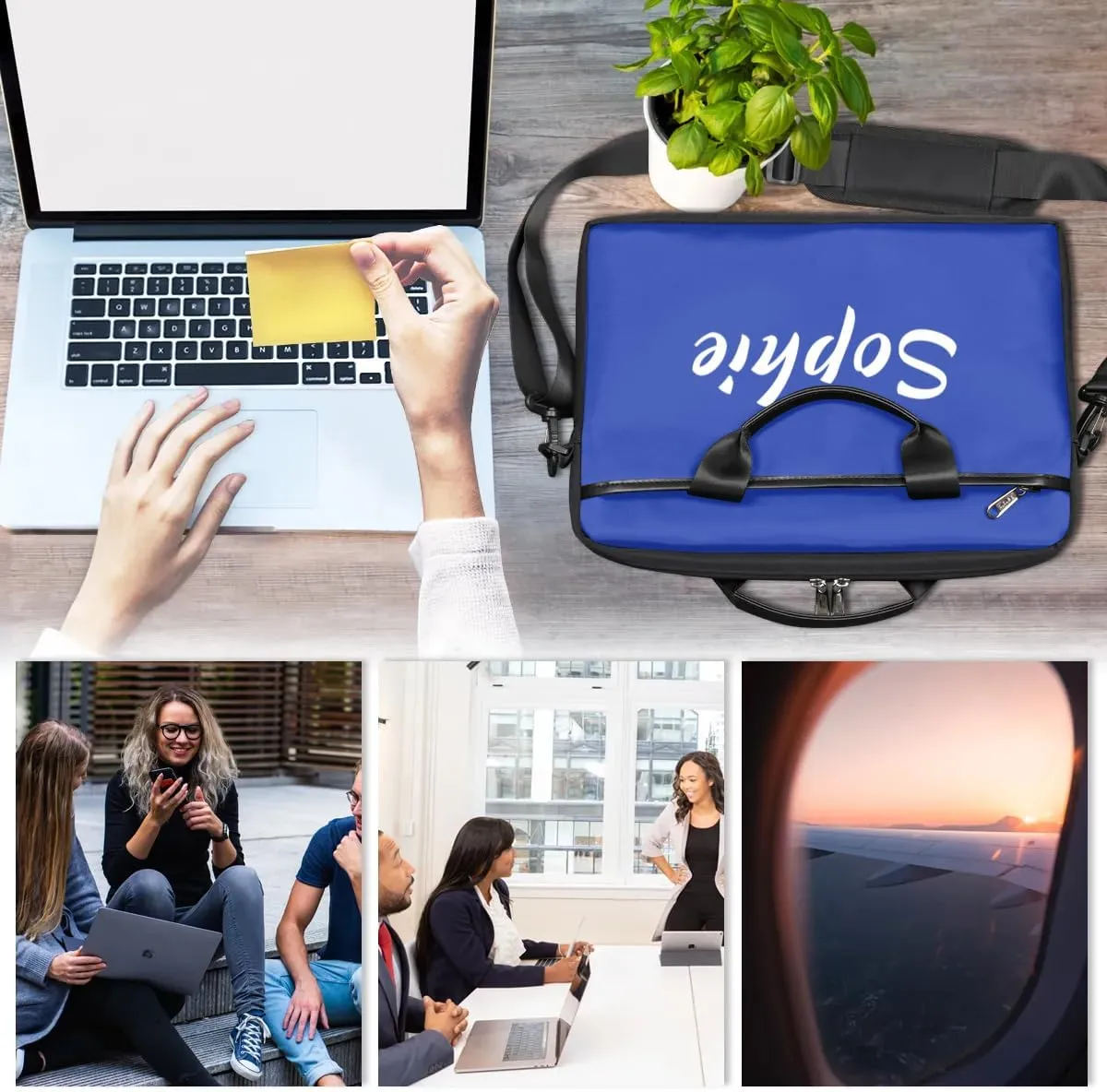 Custom Laptop Bag with Name Personalized Shoulder Bag Lightweight Computer Bag Messenger Bags with Handle