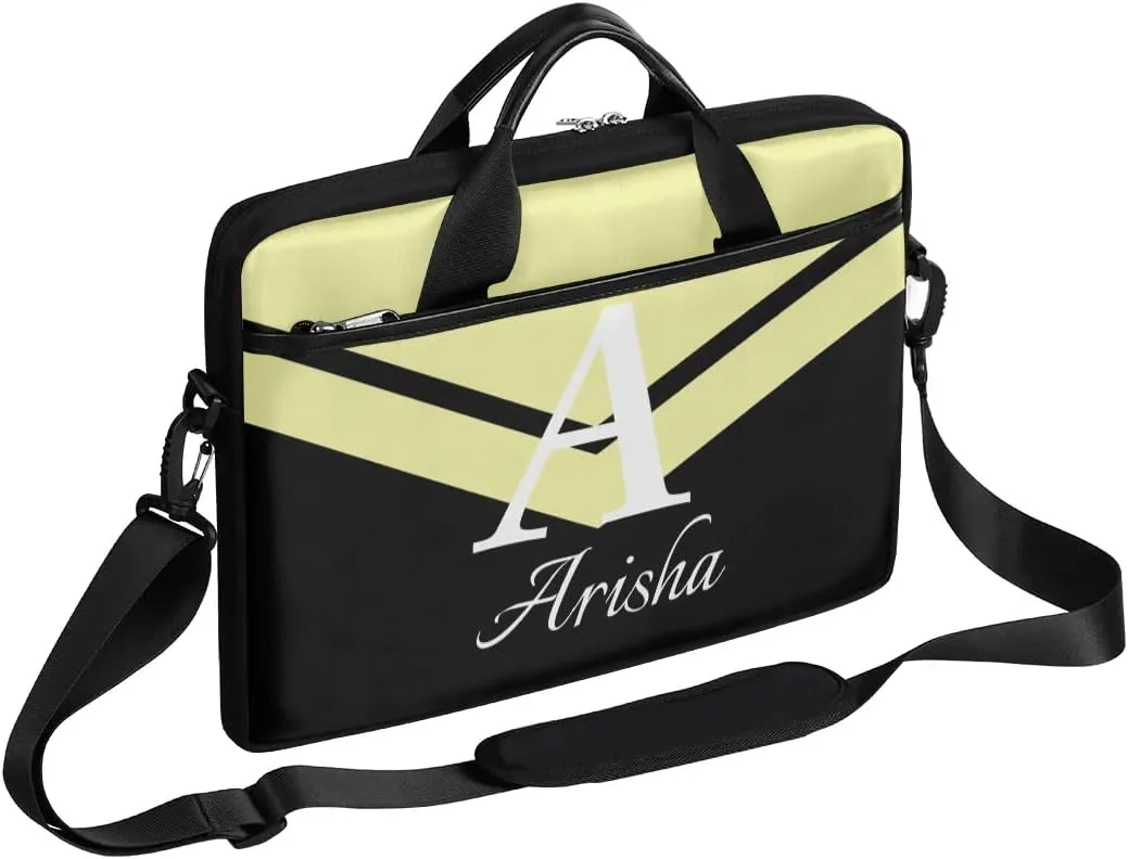 Custom Laptop Bag with Name,Personalized Laptop Shoulder Bag Add Your Own Name,Customized Portable Computer Pocket Case Gifts
