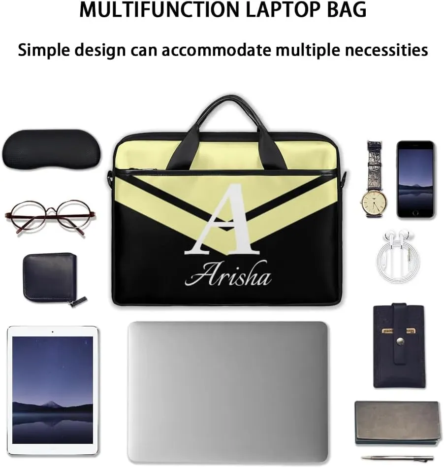 Custom Laptop Bag with Name,Personalized Laptop Shoulder Bag Add Your Own Name,Customized Portable Computer Pocket Case Gifts