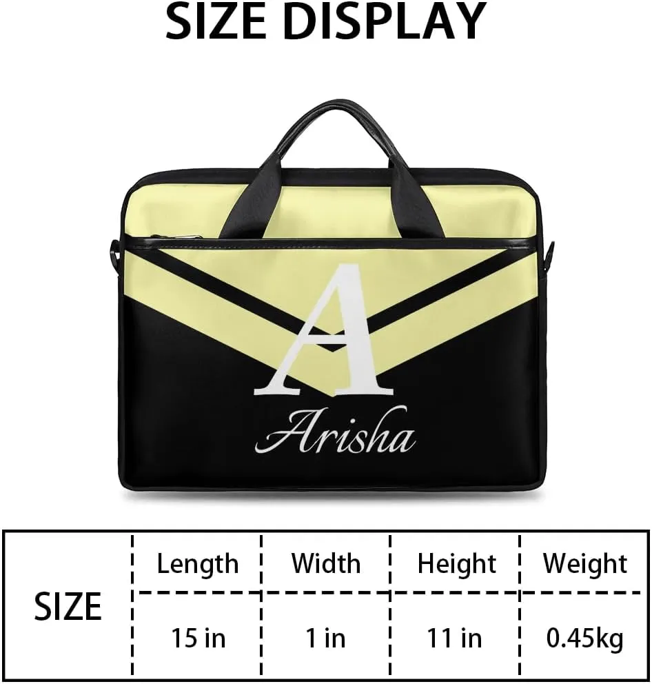 Custom Laptop Bag with Name,Personalized Laptop Shoulder Bag Add Your Own Name,Customized Portable Computer Pocket Case Gifts