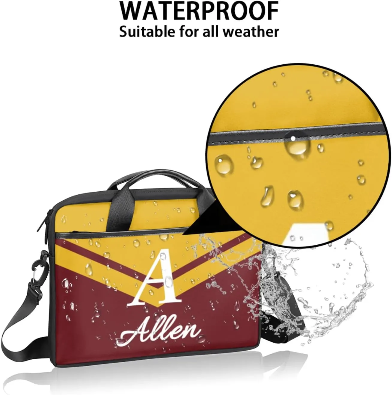 Custom Laptop Bag,Personalized Shoulder Bag for Laptop,Portable Computer Bag,Gifts for Business Office Contrasting Colors