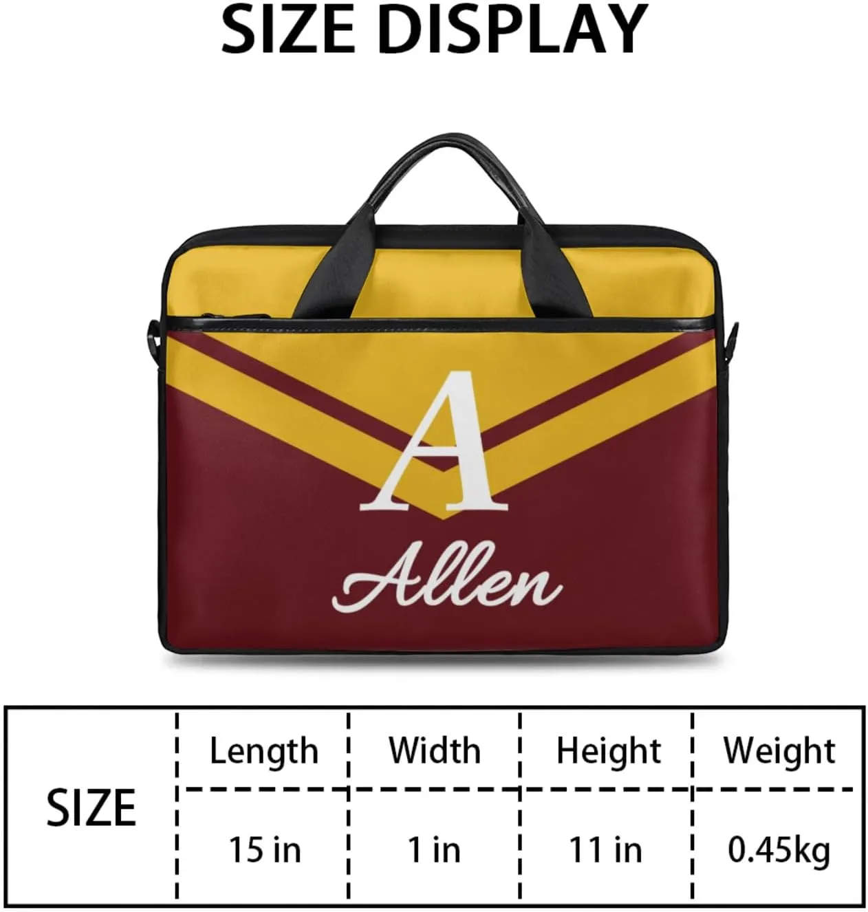 Custom Laptop Bag,Personalized Shoulder Bag for Laptop,Portable Computer Bag,Gifts for Business Office Contrasting Colors