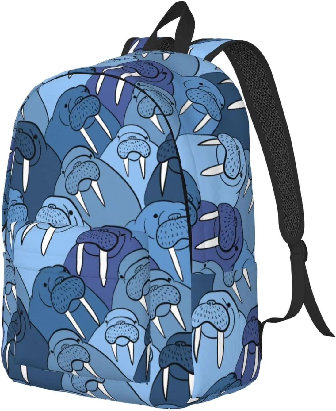 Cute Cartoon Walrus Backpack 17.7 Inch Laptop Backpack Travel Hiking Daypack Multipurpose Bookbag For Men Women