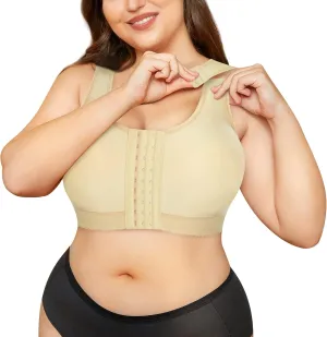 CYDREAM Wireless Bra for Women Front Adjustable Closure Post Surgery Compression Sports Bra Shapewear Camisole Crop Tops
