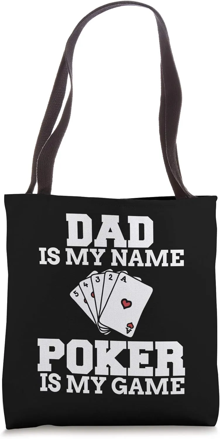Dad Poker Chip Online Gambler Tournament Ace Flush Card Game Tote Bag