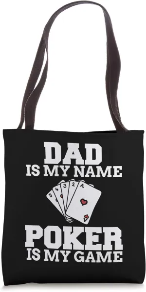Dad Poker Chip Online Gambler Tournament Ace Flush Card Game Tote Bag