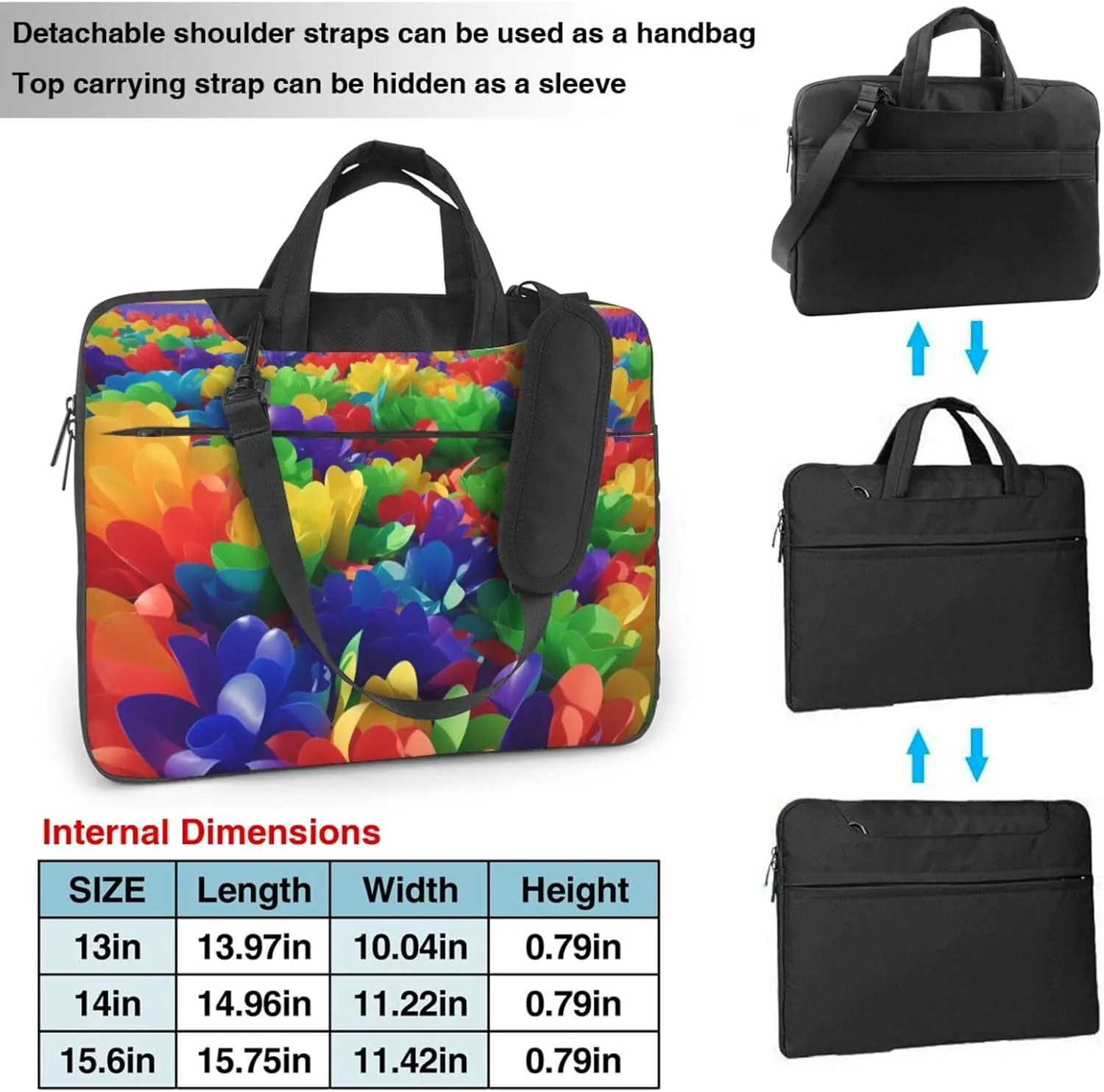 Daisy Laptop Shoulder Bag Notebook Computer Case Briefcase With Shoulder Straps And Handle