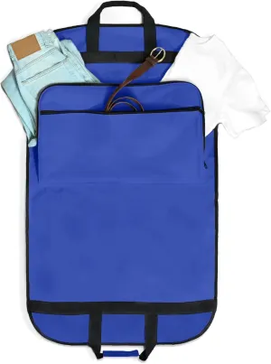 DALIX 39" Garment Bag Cover for Suits and Dresses Clothing Foldable w Pockets Royal Blue