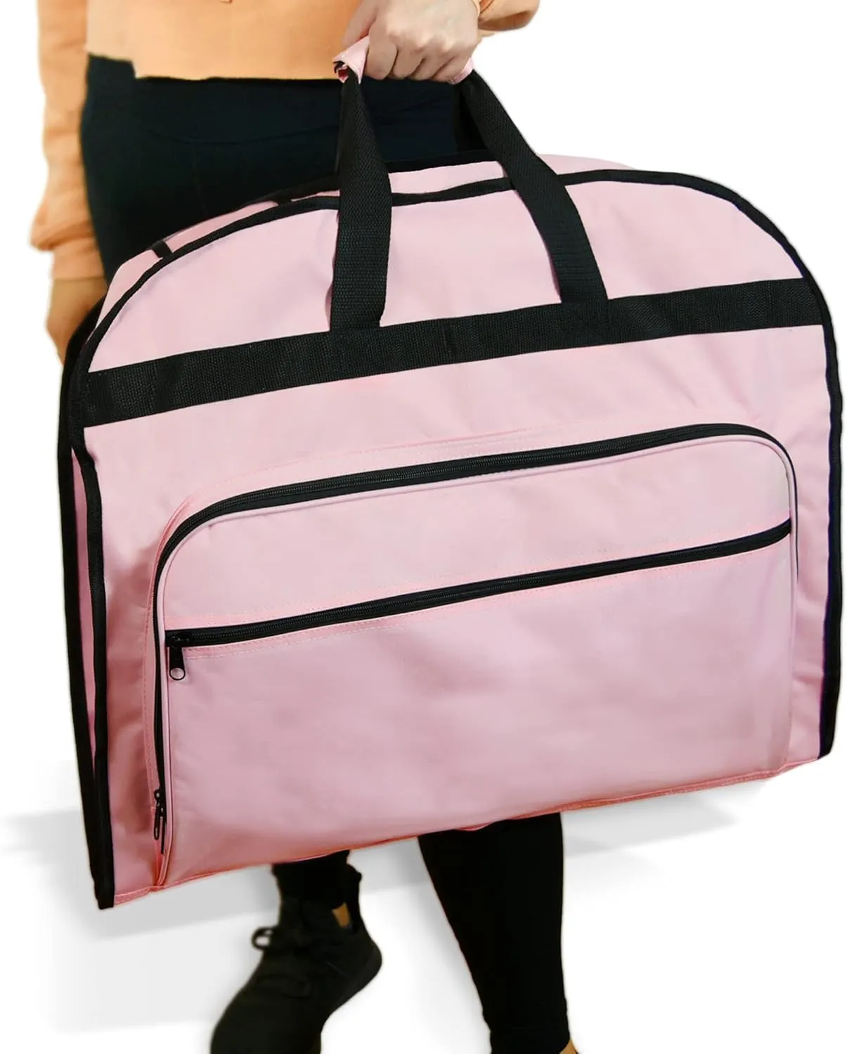 DALIX 39" Garment Bag Cover Suits Dresses Clothing Foldable Shoe Pocket in Pink