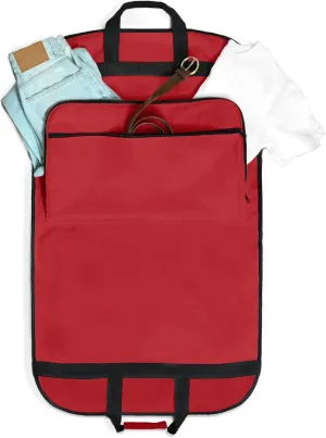 DALIX 39" Garment Bag Cover Suits Dresses Clothing Foldable Shoe Pocket in Red