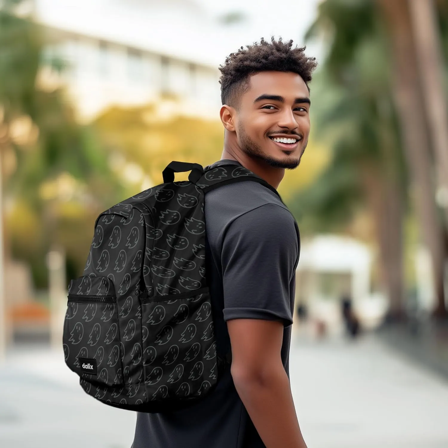 DALIX Everyday Explorer Backpack in Black Ghost for Travel Laptop Book Bag for Men Women