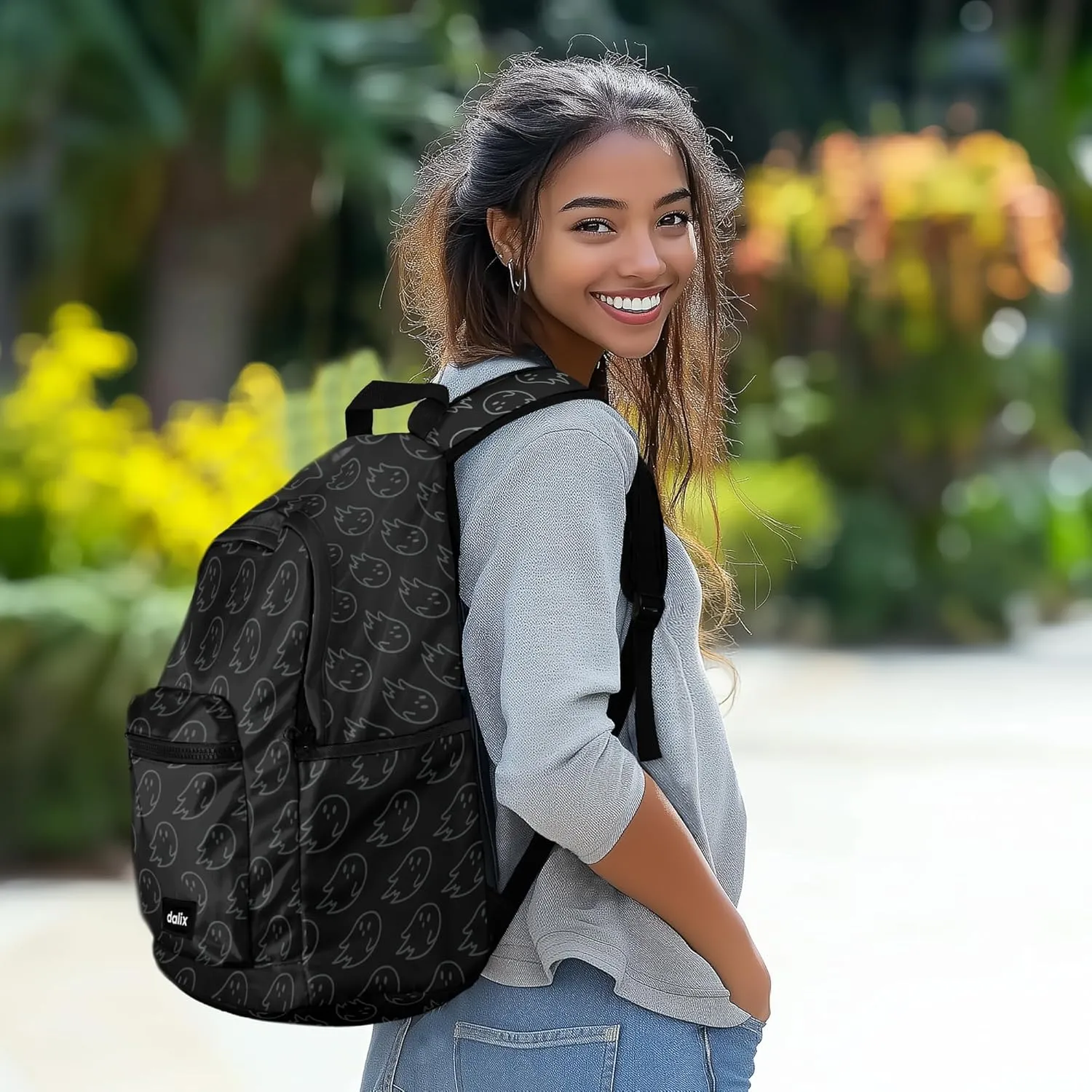 DALIX Everyday Explorer Backpack in Black Ghost for Travel Laptop Book Bag for Men Women