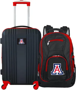 Denco University of Arizona Wildcats 2-Piece Luggage Set, Includes 21-inch Two-Tone Hardcase Spinner and 19" Laptop Backpack