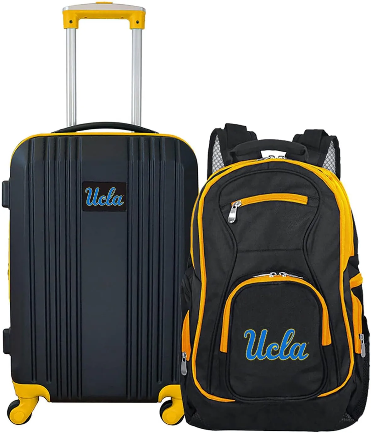 Denco University of California Los Angeles Bruins 2-Piece Luggage Set, Includes 21-inch Two-Tone Hardcase Spinner and 19" Laptop Backpack