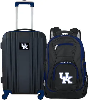 Denco University of Kentucky Wildcats 2-Piece Luggage Set, Includes 21-inch Two-Tone Hardcase Spinner and 19" Laptop Backpack