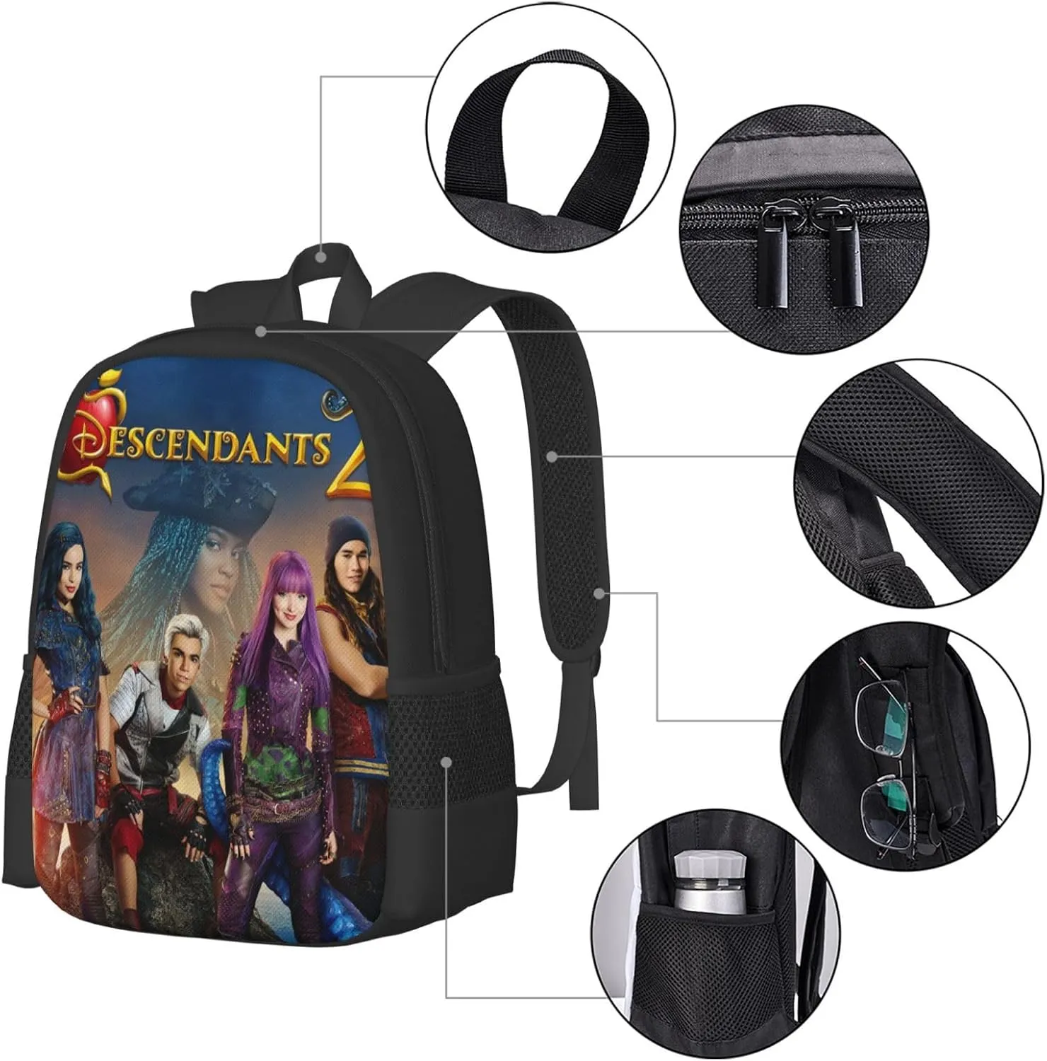 Desc-endants 3 Backpack,Large Capacity Lightweight Travel Casual Daypack Large Laptop Bag