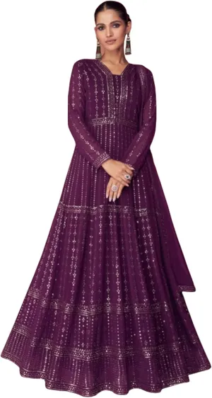 Designer Indian Shalwar Kameez with Dupatta Suits Pakistani Long Anarkali Gown Beautiful Dress