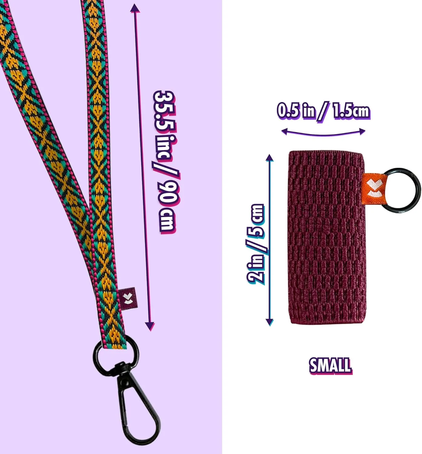 Device Holder with Lanyard, Comfortable Design for E Cigarette, 3 Device Case Sizes for Perfect Fit, Strong Vap eDevice Lanyard, High-Strength Elastic Holder (With Lanyard, Ethnic Orange, Small)