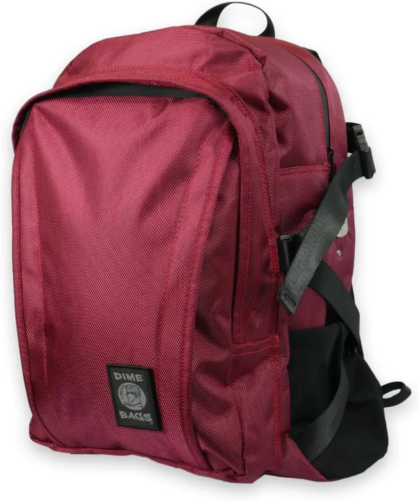 DIME BAGS Transporter Backpack | Carbon Filter Lined Bag with Heavy-Duty Lock (Oxblood)