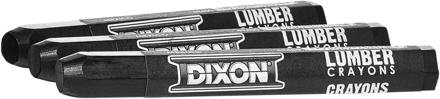 Dixon Lumber Crayons, 4.5 X 0.5, Carbon Black, Dozen