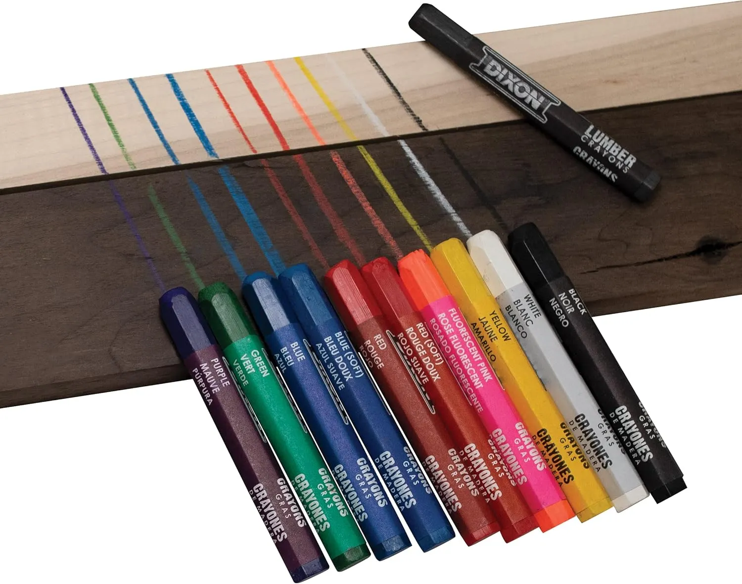 Dixon Lumber Crayons, 4.5 X 0.5, Carbon Black, Dozen